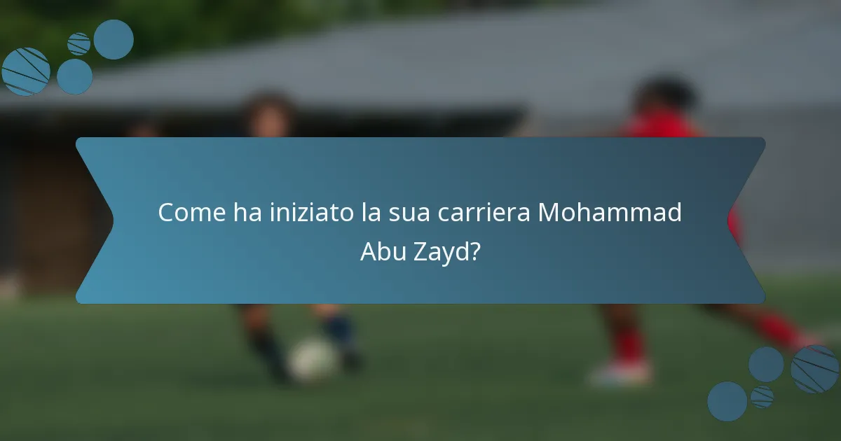 Come ha iniziato la sua carriera Mohammad Abu Zayd?