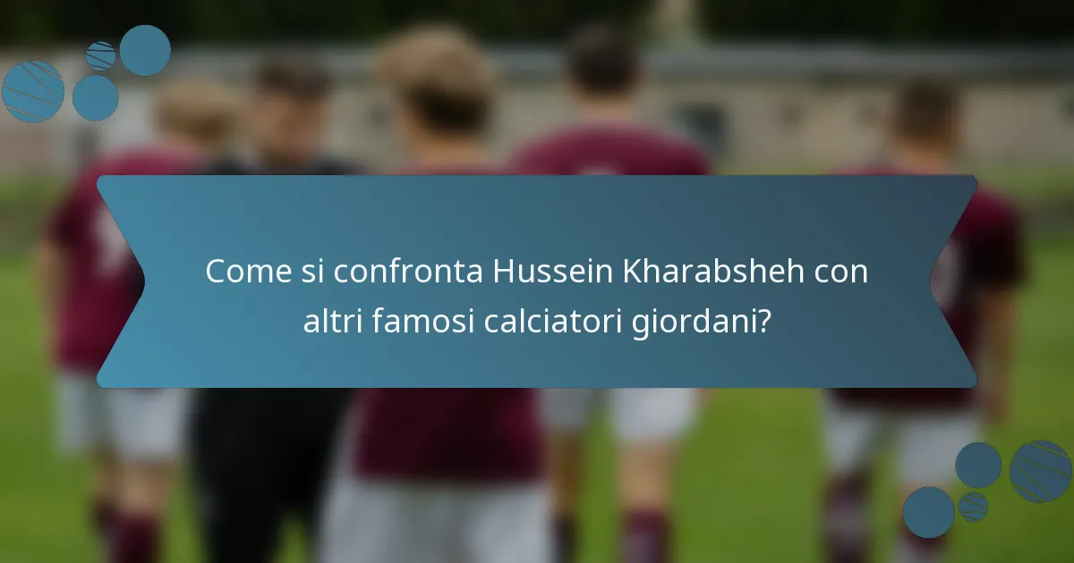 Come si confronta Hussein Kharabsheh con altri famosi calciatori giordani?