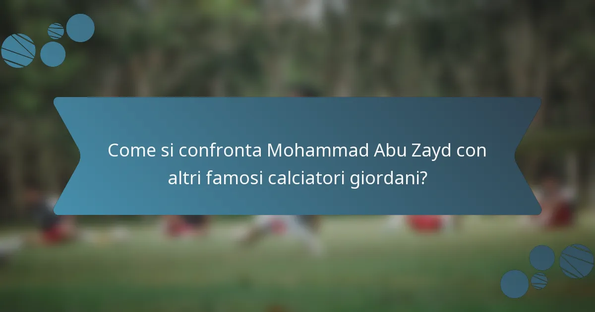 Come si confronta Mohammad Abu Zayd con altri famosi calciatori giordani?