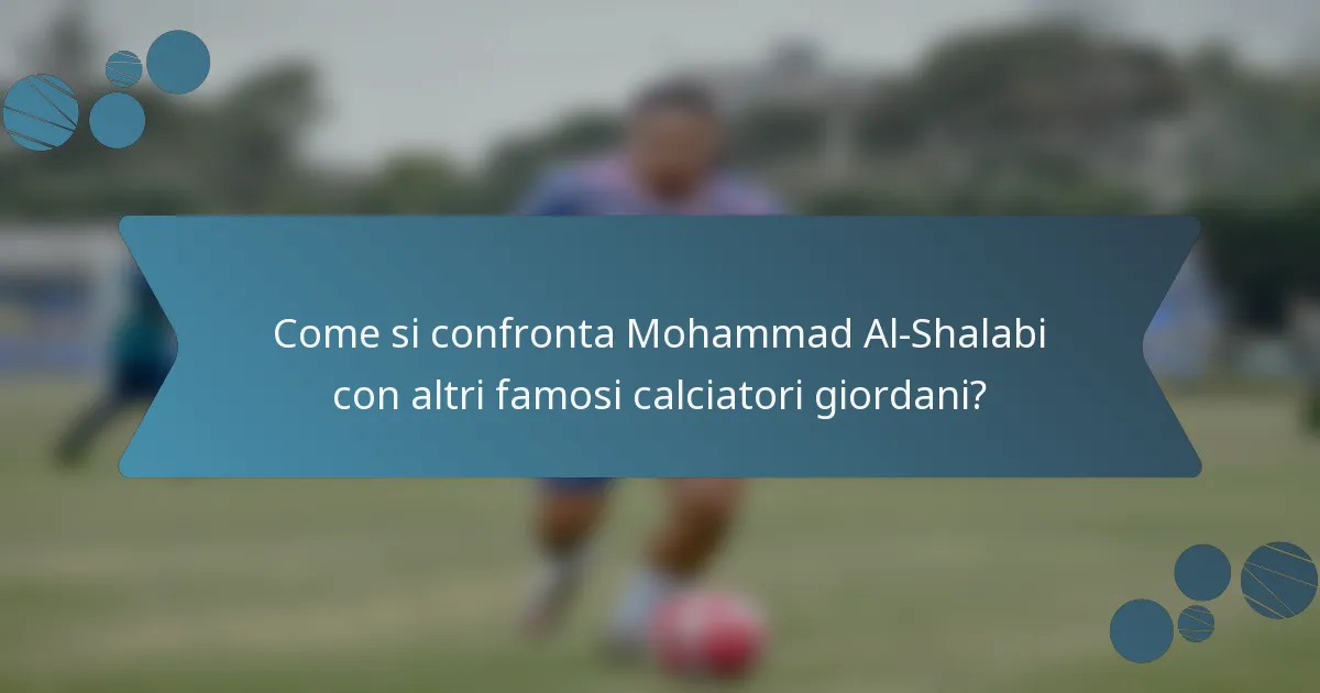 Come si confronta Mohammad Al-Shalabi con altri famosi calciatori giordani?