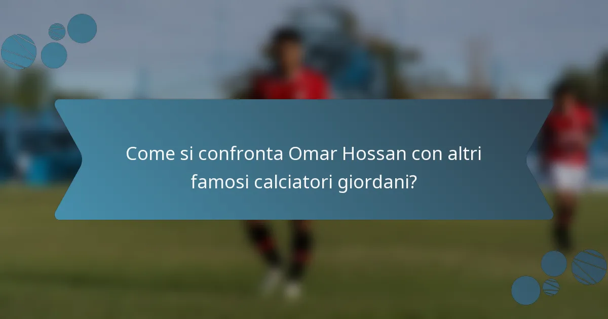 Come si confronta Omar Hossan con altri famosi calciatori giordani?
