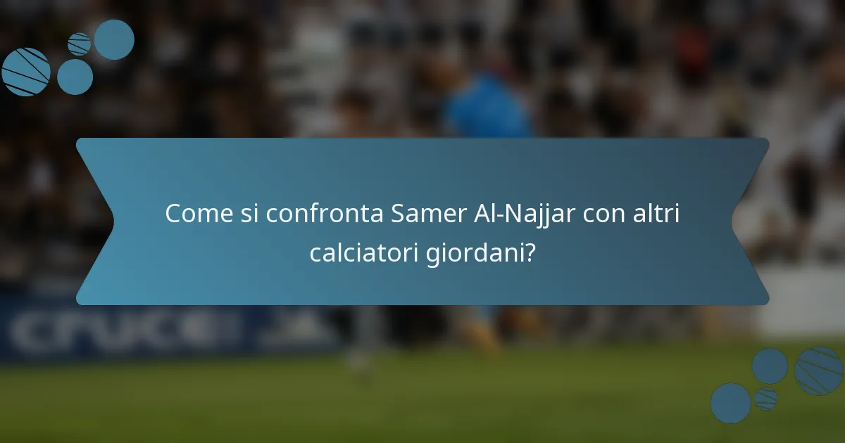 Come si confronta Samer Al-Najjar con altri calciatori giordani?