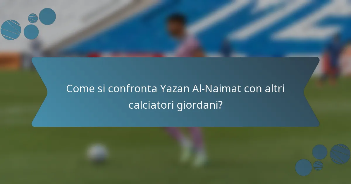Come si confronta Yazan Al-Naimat con altri calciatori giordani?