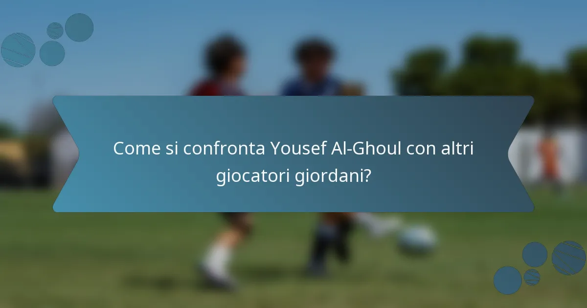 Come si confronta Yousef Al-Ghoul con altri giocatori giordani?