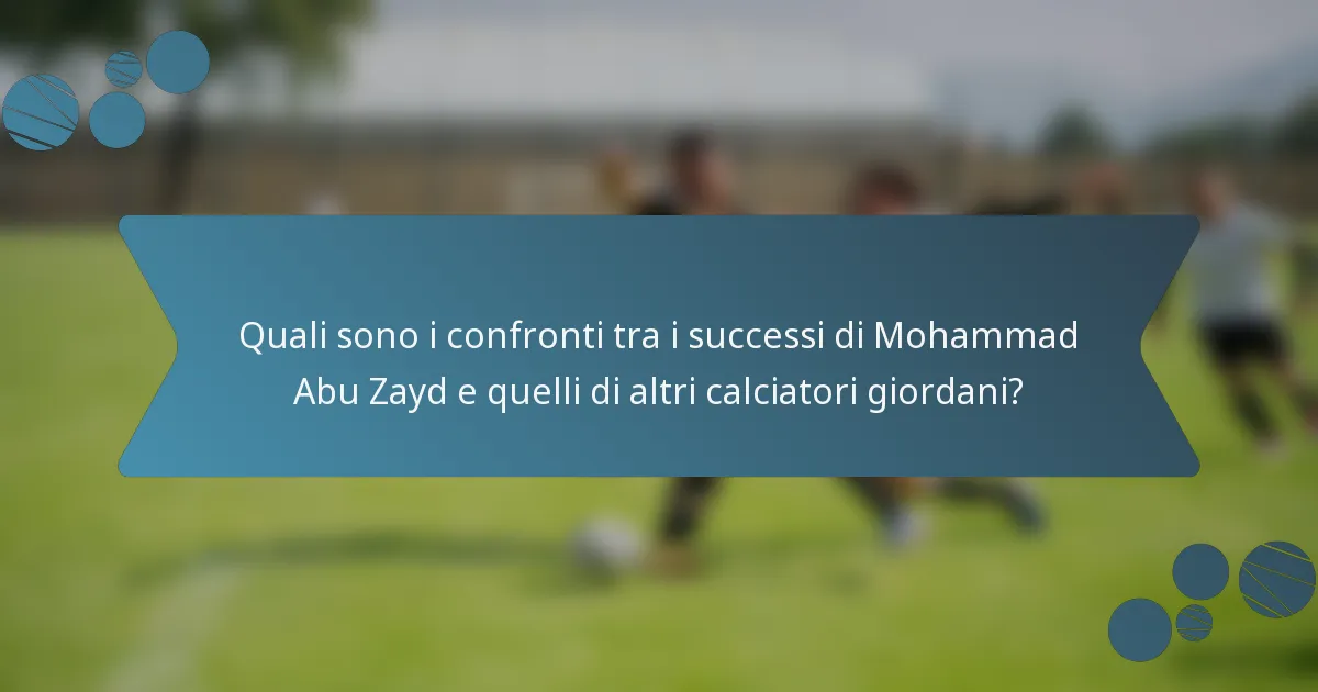 Quali sono i confronti tra i successi di Mohammad Abu Zayd e quelli di altri calciatori giordani?