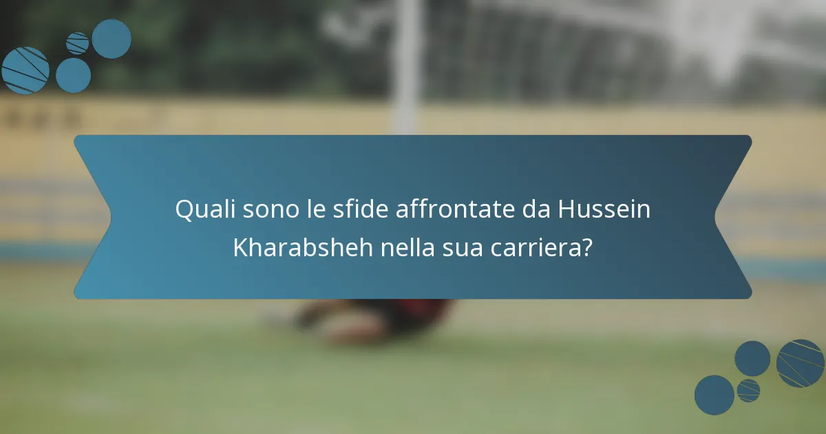 Quali sono le sfide affrontate da Hussein Kharabsheh nella sua carriera?