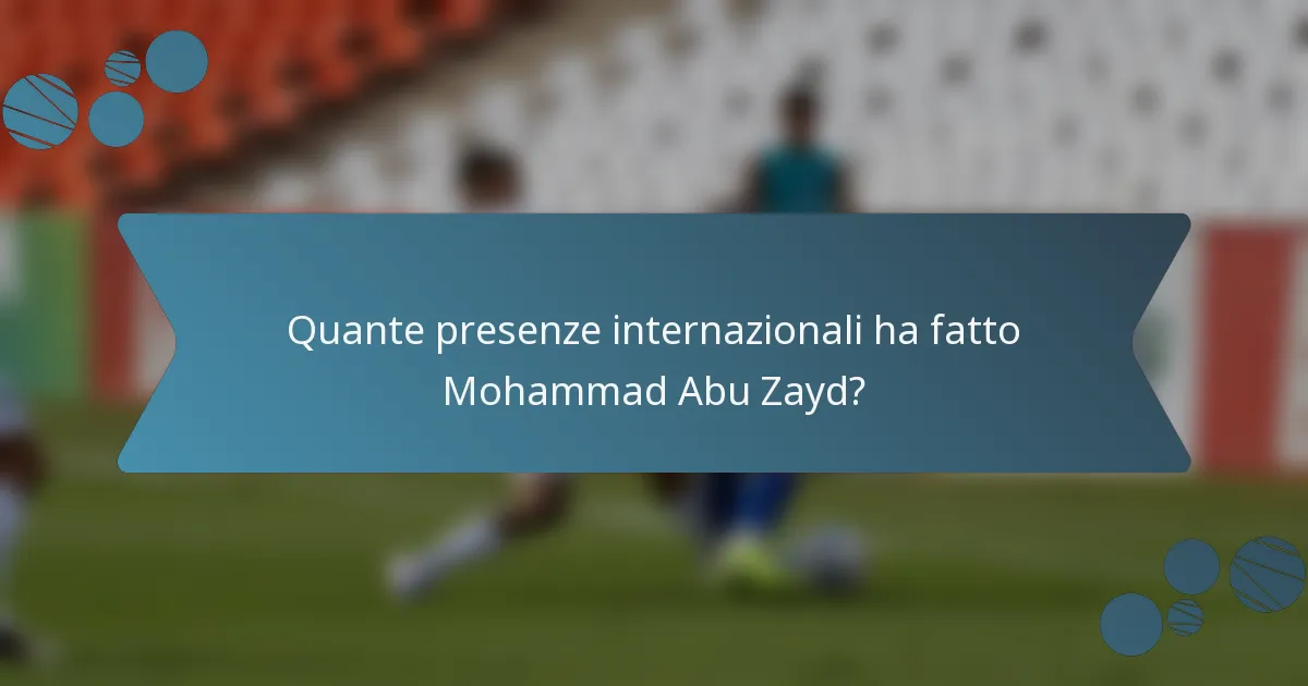 Quante presenze internazionali ha fatto Mohammad Abu Zayd?